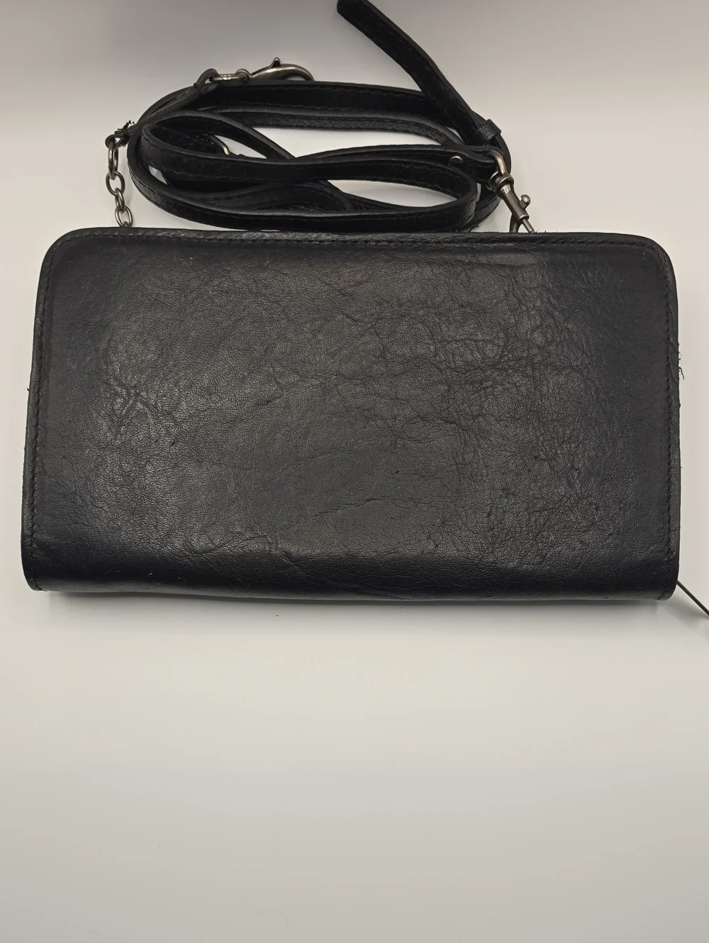 Patricia Nash Black Leather Women's Crossbody Wallet Bag